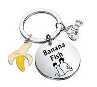 WSNANG Anime Banana Fish Keychain Anime Cosplay Cartoon Ash & Eiji Pendant Keyring Anime Lover Gift, Banana Fish Kc