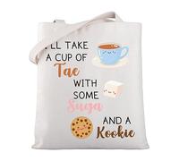 WSNANG Bangtan Fans Gift K-Pop Music Lover Bag A Cup of Tae With Suga and A Kookie Tote Bag Reusable Shopping Bag, Kookie Tb, One Size, Modern