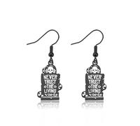 WSNANG Beetle Worm Horror Movie Inspired Gift Never Trust the Living Earrings/Necklace Horror Movie Lover Gift, 1.2inch*0.98inch, Stainless Steel, No Gemstone