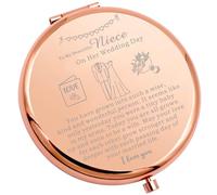 WSNANG Compact Makeup Mirror - Niece Wedding Gift - Aunt Bride Pockets