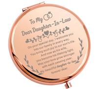 WSNANG Daughter in Law On Your Wedding Day Folding Makeup Mirror Gift Wedding Gift from Mother in Law Bride Compact Makeup Mirror (Welcome Mirror)