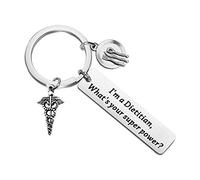 WSNANG Dietitian Gift Nutritionist Gift I'm a Dietitian What's Your Super Power Keychain RD Registered Dietitian Gifts Dietitian Graduation Gift