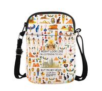 WSNANG Egypt Travel Crossbody Bag Egyptian Pyramids Travel Shoulder Bag Ancient Egypt Theme Gifts Welcome Gift (UK Egypt CB)