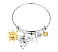 WSNANG Fantasy Novel Dragon FW Inspired Bracelet Dragon Rider Jewelry Fantasy Books Series Gift Fantasy Reader Gift, M, Stainless Steel, no gemstone