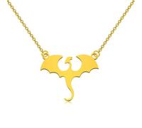 WSNANG Fantasy Novel Dragons Wing Gift Mini Dragon Necklace Dragons Inspired Jewelry Fantasy Reader Gift, One size, Stainless Steel, No Gemstone