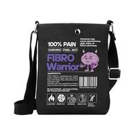 WSNANG Fibromyalgia Purple Ribbon Messenger Bag Fibromyalgia Awareness Gift Fibromyalgia Warrior Fibro Fighter Gift (UK Fibro Warrior)