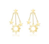 WSNANG Filipino Parol Earrings Filipino Sun and Stars Dangle Earrings Philippine Pride Jewelry Gift for Filipino, 2cm*2cm, Stainless Steel, No Gemstone