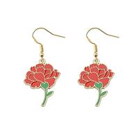 WSNANG Hadestown the Musical Inspired Gift Musical Lover Earrings Red Flower Jewelry Musical Theater Fans Gift, 2*2cm, alloy, alloy
