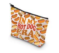 WSNANG In My Hot Dog Era Makeup Bag Hot Dog Lover Zipper Pouch Hot Dog Squad Cosmetic Bag Hot Dog Gift Sausages Lover Gift, Hot Dog bag, One Size, Modern