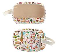 WSNANG Italy Travel Clear Toiletry Pouch Pizza & Colosseum Italian Souvenir Gift Ciao Vibes Italy Makeup Bag, Italy CMB