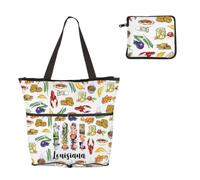 WSNANG Louisiana Kitchen Apron with Pockets Cajun Crawfish Chef Cooking Apron Louisiana Souvenirs Gifts