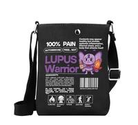 WSNANG Lupus Warrior Gift Lupus Purple Awareness Ribbon Inspired Messenger Bag Chronic Illness Fighter Crossbody Bag (Lupus Warrior)