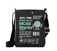 WSNANG MCAS Warrior Gifts Funny Chronic Illness with Barcode Inspired Messenger Bag Cancer Warrior Crossbody Bag (UK MCAS Warrior)