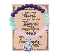 WSNANG Mental Health Gifts Suicide Prevention Awareness Bracelet Depression Relief Gifts Depression Awareness Gift, Standard, natural stone beads, no gemstone