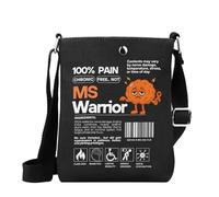 WSNANG MS Warrior Gift Multiple Sclerosis Orange Awareness Messenger Bag Chronic Illness Fighter Gifts Bag, Ms Warrior, Modern