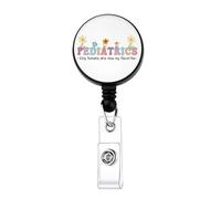 WSNANG NICU Nurse Badge Reel Pediatrics Tiny Humans are Now My Favorite ID Holder Medical Accessory for Nurses Doctors (Pediatrics Badge)