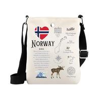 WSNANG Norwegian Crossbody Bag Norway Gift Norwegian Landmarks Souvenir Shoulder Bag Norway Culture Travel Gift (Norway MB)