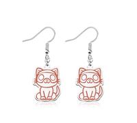 WSNANG Onyx Storm Quest Squad Inspired Gift Broccoli Cat Dangle Earrings Ridoc Gamlyn Fan Gift Dragon Rider Earrings Bookish, 1.2inch*0.98inch, Stainless Steel, No Gemstone