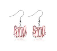 WSNANG Onyx Storm Quest Squad Inspired Gift Broccoli Cat Dangle Earrings Ridoc Gamlyn Fan Gift Dragon Rider Earrings Bookish, 1.2inch*0.98inch, Stainless Steel, No Gemstone