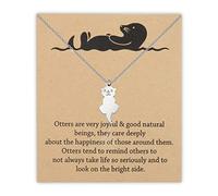 WSNANG Otter Pendant Jewelry - Sea Otter Gifts for Lovers & Family, M, Stainless Steel, nothing