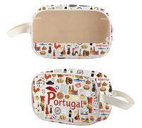 WSNANG Portugal Trip Waterproof Clear Cosmetic Bag with Zipper Portugal Culture Vacation Gift for Souvenir, Malaysia CMB