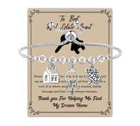 WSNANG Realtor Gift Real Estate Agents Bracelet Necklace Realtor Prayer Jewelry Thank You Gift Salesman Gift Graduation Gifts, One Size, Alloy Steel, No Gemstone