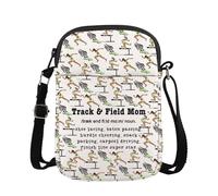 WSNANG Track Field Mom Gifts Zipper Crossbody Bag Running Gift Track Field Trainer Appreciates Messenger Bag (UK Track Field Mom)