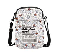WSNANG Volleyball Gifts for Players Teams Volleyball Mom Zipper Crossbody Bag Volleyball Mom Coach Team Appreciation Gifts, Volleyball Cb