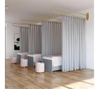 WSNCXFW Gray,Beauty Salon Partition Curtain, U-Shape Room Divider,U-Shape Privacy Partition Curtains with Flat Hook, Wall Mounted Medical Room Divider Curtain,for Fitting Room Bedroom Hospital SPA