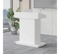 WSNCXFW Mobile Wooden Podium Stand, Modern Professional Wedding Speech Lecterns & Podiums,Teacher's Desk,Church Pulpit,for Restaurants, Seminars & Schools,white,100cm