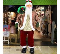 WSNCXFW Singing Dancing Santa Claus, Life Size Electric Moving Santa Statue, Electric Animated Santa Claus,Moving Figure Christmas Decoration,for Outdoor/Indoor Christmas Decoration,180CM