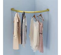WSNCXFW Wardrobe Assistant Corner Hanging Bar, Heavy Duty Industrial Pipe Garment Rack,Wall Mounted Corner Clothing Rack,Corner Hanging Bar,for Office Entryway Bedroom,Gold,80x80cm