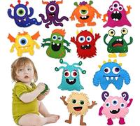 WSNDM 10 Pcs Felt Sewing Craft Kit for Kids, DIY Felt Craft Kit Ornaments, Kids Fun Educational Sewing Craft Kits, Cute Animal Stuffed Stitch Dolls, for Beginners Girls Boys