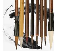 WSNDM 8 PCS Calligraphy Brush, Brush Set Beginner, Excellent Chinese Calligraphy Brush, Ink Painting Writing Art Drawing Pro Paint Brushes Set, Mixed Sizes, Suit Watercolour Painting