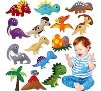 WSNDM Felt Sewing Craft Kit for Kids, DIY Art Crafts Ornaments Sewing Kits, Fun Educational Sewing, Cute Dinosaur Felt Plush Stuffed Stitch Dolls, for Boys Girls Beginners