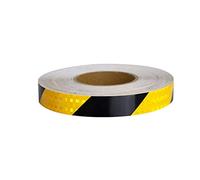 WSNDY 1 Inch X 32.8 Feet Warning Sticker Reflective Tape Self-Adhesive Tape, Industrial Marking Tape Heavy Duty Hazard Caution Warning Safety Adhesive Tape Outdoor,Black/Yellow