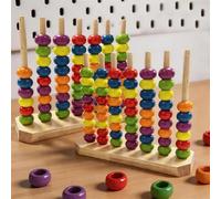 Wsndyjia 2Pack Colour Stack Challenge Game, 2026 New Wooden Colour Sorting Stack Puzzle Challenge Game with Racks & Rings, Fast Competitive Board Brain Games for Adults 2 Players