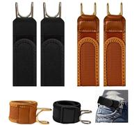 Wsndyjia 4pcs No Buckle Belts for Men,Tactical Metal Hook Elastic Buckless Belt Loops, Adjustable Magic Tape Buckle Belts, Comfortable and Easy to Use