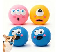 Wsndyjia 4pcs Rubber Squeaky Dog Balls, Small Squeaky Dogs Ball, Latex Small Interactive Dog Toy, High Elasticity Soft Pet Puppy Rubber Toys for Interactive Play Teeth Cleaning
