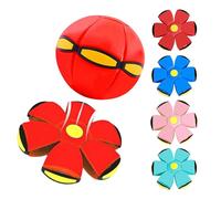 Wsndyjia Magic Bouncing Ball, Dog Toy Flying Saucer, Pop Up Balls Interactive Pet Toys, Safe & Durable Dual Form Freely Switchable for Indoor & Outdoor (Red)