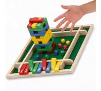 Wsndyjia Shut the Box Game for 4 Players, Family Classic Board Games for Adults, Funny Board Dice Games Wooden for Classroom, Home, Party