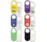 WSNIHO Office Door Hanger Sign, Do Not Disturb/In a Meeting/Away/Out of office/Welcome/Please Knock Sign- 6Pack Double Sided Office Door Tags