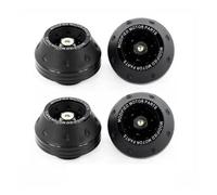 WSNWWKDD Fairing Kits 4Pcs Universal Motorcycle Wheel Protection Crash Pad Crash Protectors Alloy Falling Front Fork Slider Cups Frame Guards(4Pcs Black B)