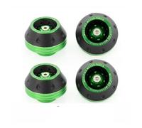 WSNWWKDD Fairing Kits 4Pcs Universal Motorcycle Wheel Protection Crash Pad Crash Protectors Alloy Falling Front Fork Slider Cups Frame Guards(4Pcs Green B)