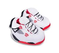 WSOARLQ Plush Sneaker Slippers, 17 Styles, Quiet Soles (No Waking Up), Non-Slip, Dry Indoors, Cosy for Cold Days, Unisex, White, 10 UK