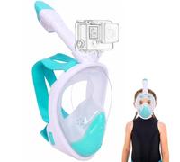 Wsobue Snorkel Mask for Kids,Full Face Diving Mask Anti-Fog, Anti-Leak Dry Top Snorkel Set for Children Aged 5-14 (Green XS for Kids)