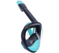 Wsobue Snorkel Mask,Full Face Diving Mask for Adults and Youth Action Camera Compatible Anti-Fog Easy Draining Snorkeling Set (BlackGreen S/M)