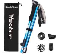 Wsobue Walking Pole-1 Pack Hiking Trekking Pole With Antishock and Quick Lock System, Telescopic, Collapsible, Ultralight Foldable Hiking Walking Stick for Seniors Women Men (Sky Blue-Single)