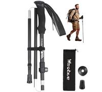 Wsobue Walking Pole-1 Pack Hiking Trekking Pole With Antishock and Quick Lock System, Telescopic, Collapsible, Ultralight Foldable Hiking Walking Stick for Seniors Women Men (Black-1PACK)