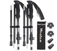 Wsobue Walking Poles-2 Pack Hiking Trekking Poles With Antishock and Quick Lock System, Telescopic, Collapsible, Ultralight Foldable Hiking Walking Sticks for Seniors Women Men (Black-2PACK)